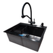 Комплект кухонної мийки Kraft NANO BLACK PVD HS60*45 (3.0/1.0 мм) декор S3638 фото 4