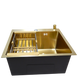 Кухонна мийка Kraft Handmade HM NANO GOLD PVD HS50*50 (3.0/1.0 мм) декор SM550451 фото 3