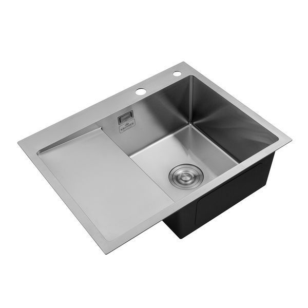 Комплект кухонна мийка Kroner Geb&uuml;rstet-6350RHM + змішувач K&uuml;che-C031GRA + дозатор Spender-016 CVS30128 фото