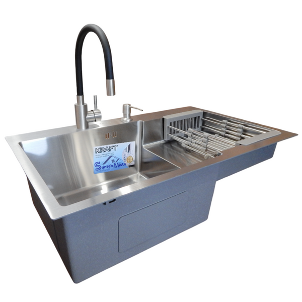 Комплект кухонной мойки Kraft Handmade HS R 780х480 (3.0/1.0 мм) S4921 фото
