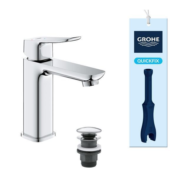Змішувач для раковини Grohe QuickFix Dice ES M-Size 1018360000 з донним клапаном CV036191 фото