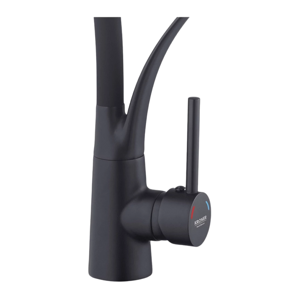 Комплект кухонної мийки Kraft HM 50х50 NANO BLACK (DECOR) PVD (3.0/1.0 мм)+Кухонний змішувач Kroner KRP Ersel - SCH03393BLK S4771 фото