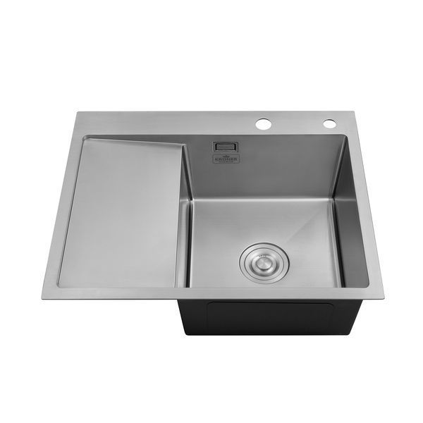 Комплект кухонна мийка Kroner Geb&uuml;rstet-6350RHM + змішувач K&uuml;che-C031GRA + дозатор Spender-016 CVS30128 фото