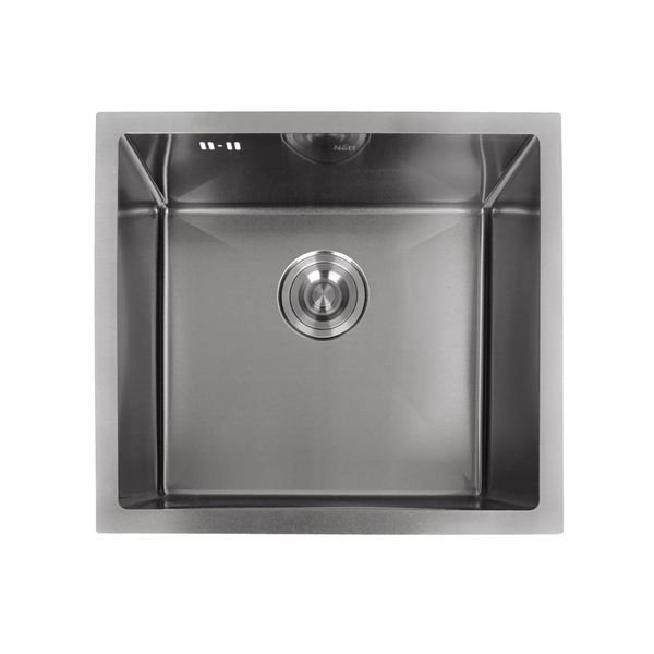 Чорна мийка для кухні з нержавійки 50 см під стільницю Nett NВ-5045 69 фото