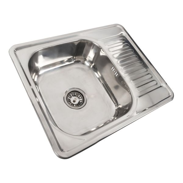 Кухонна мийка з нержавіючої сталі Platinum 5848 ПОЛІРОВКА (0,8/180 мм) 11530 фото