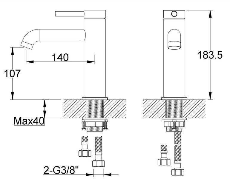 Смеситель для раковины (умывальника) KOHLMAN AXEL GRAPHITE низкий QB105AG фото