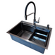 Комплект кухонної мийки Kraft HM 6845 NANO BLACK S4821 фото 3