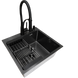 Комплект кухонної мийки Kraft HM 50х50 NANO BLACK (DECOR) PVD (3.0/1.0 мм)+Кухонний змішувач Kroner KRP Ersel - SCH03393BLK S4771 фото 7