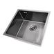 Чорна мийка для кухні з нержавійки 50 см під стільницю Nett NВ-5045 69 фото 1