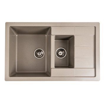 Гранітна мийка для кухні Platinum 7850W TOSKANA матовий Титан 40385 фото