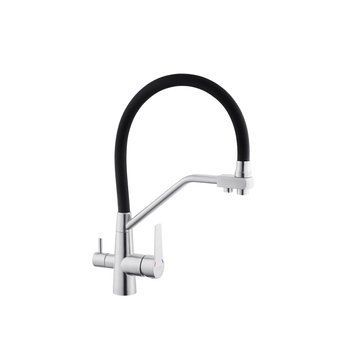 Змішувач для кухні з підключенням до фільтра Kroner KRP Edelstahl Klassisch - ESG03817BLK CV027936 фото