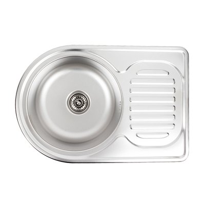 Кухонна мийка з нержавіючої сталі Platinum ДЕКОР 6745 (0,8/180 мм) 11533 фото