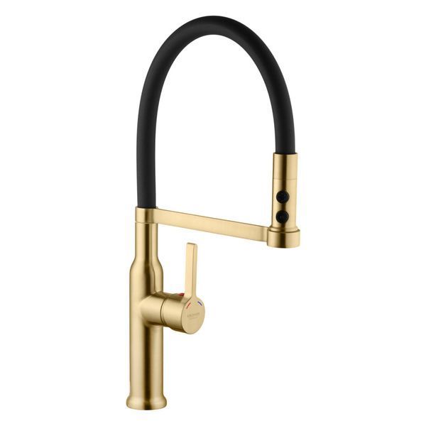 Комплект кухонної мийки Kraft NANO GOLD PVD HS50*50 (3.0/1.0 мм) декор S3757 фото