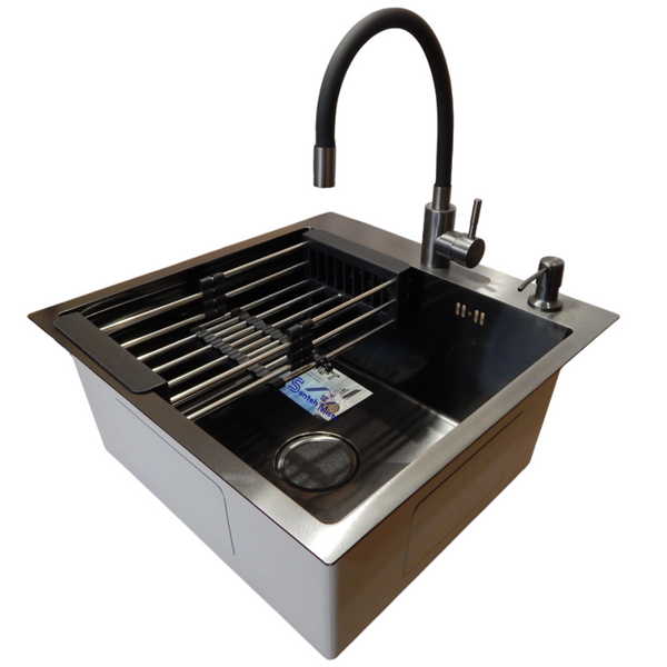 Комплект кухонної мийки Kraft -NANO BLACK 5050HM PVD S4828 фото