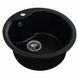 Гранітна мийка для кухні Platinum 480 TURAS матова Чорний металік 3318 фото 4
