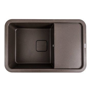 Гранітна мийка для кухні Platinum 7850 CUBE матова Темна скеля 40371 фото