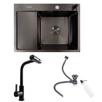 SET Valeso Handmade sink CM 65*50 R PVD black + mixer tap XK09B black S5097 фото