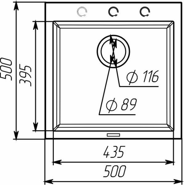 Гранітна мийка VALESO GALAX 5050 матова Антрацит 51277 фото