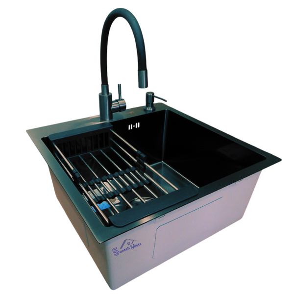 Комплект кухонної мийки Kraft -NANO BLACK 5050HM PVD S4973 фото