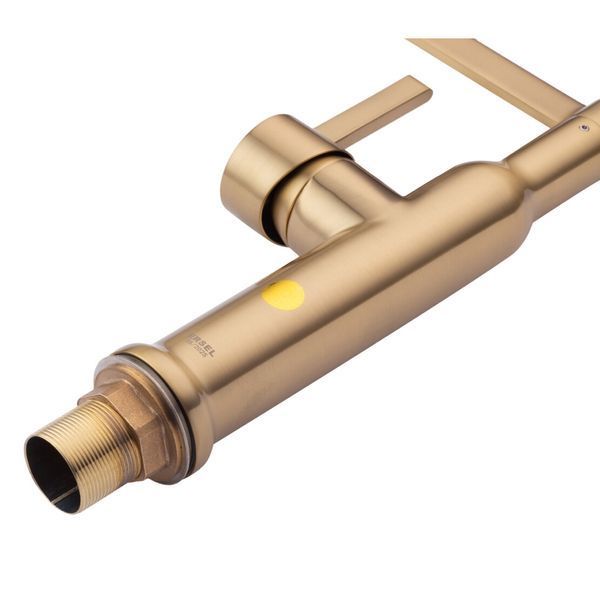 Комплект кухонной мойки Kraft NANO GOLD PVD HS 540х480 (3.0/1.0 мм) декор S3758 фото