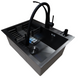 Комплект кухонной мойки Kraft NANO BLACK PVD HS60*45 (3.0/1.0 мм) декор S5039 фото 8