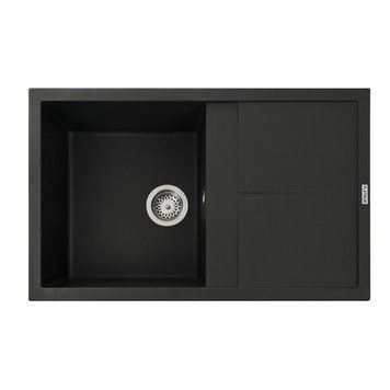 Гранітна мийка для кухні Platinum 7950 Selena матова Чорна 4027 фото