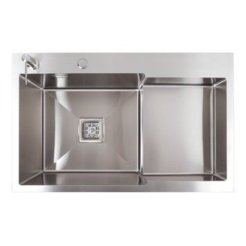 Кухонна мийка 78*50С L нержавійка Platinum Handmade (поглиблена полиця, 3.0/1.0 мм) 42177 фото