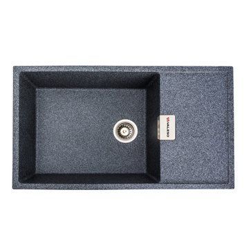 Гранітна мийка для кухні VALESO 8650 DIAMOND матова (графіт) 48862 фото
