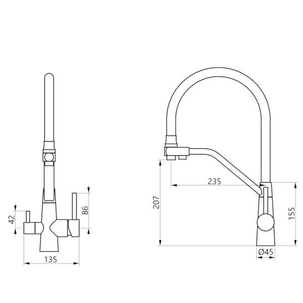 Комплект кухонної мийки Kraft KRF 6045 DECOR (3.0/1.0 мм) S4974 фото