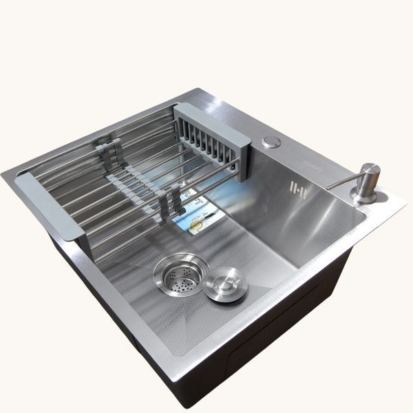 Комплект кухонної мийки Kraft Handmade KRF 6045 DECOR (3.0/1.0 мм) S3609 фото