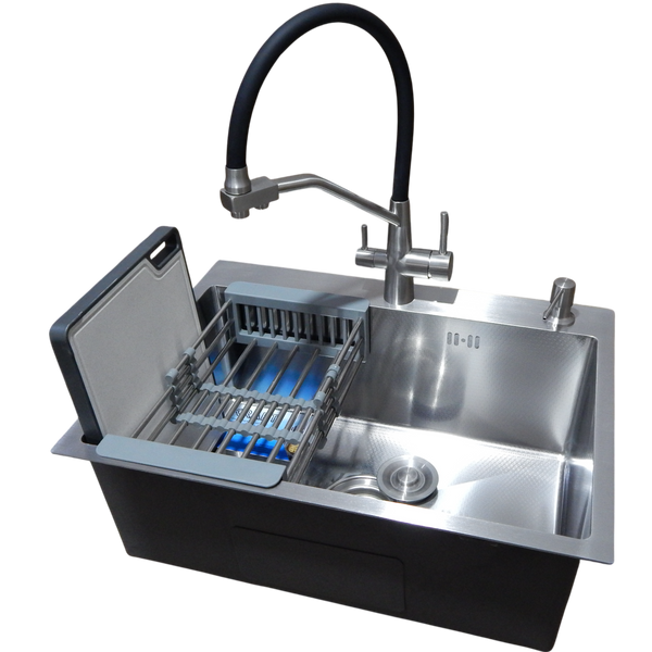 Комплект кухонної мийки Kraft KRF 6045 DECOR (3.0/1.0 мм) S4974 фото