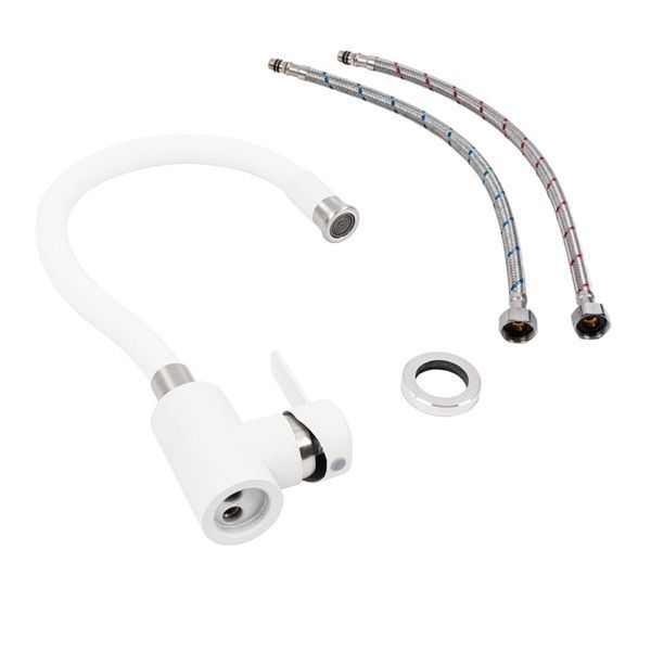 KT 91 змішувач гнучкий фрбований TM Valeso (БІЛОСНІЖНИЙ) 53964 фото