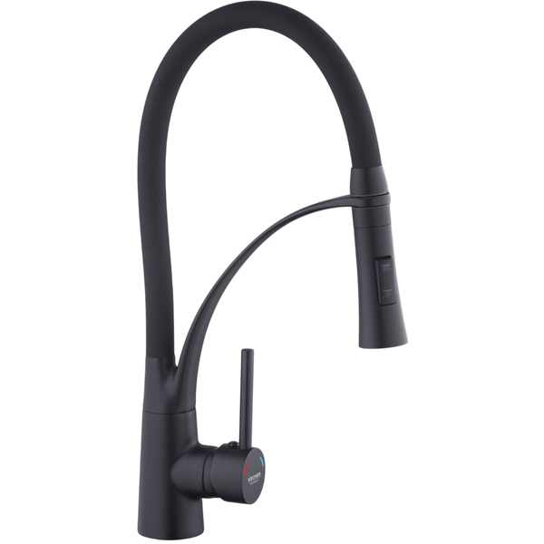 Комплект кухонної мийки KRAFT NANO BLACK Handmade PVD-Графіт HS 540х480 Декор-Соти (3.0/1.0 мм) +Кухонний змішувач Kroner KRP Ersel - SCH03393BLK S4774 фото