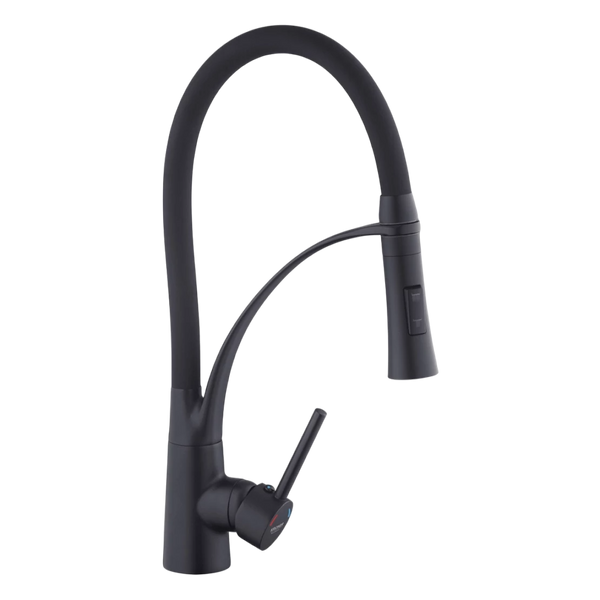 Комплект кухонної мийки KRAFT NANO BLACK Handmade PVD-Графіт HS 540х480 Декор-Соти (3.0/1.0 мм) +Кухонний змішувач Kroner KRP Ersel - SCH03393BLK S4774 фото
