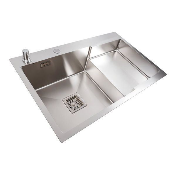 Кухонная мойка 78*50С L нержавейка Platinum Handmade (углубленная полка, 3.0/1.0 мм) 42177 фото