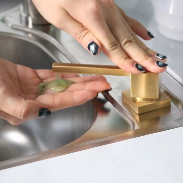 Дозатор для кухонної мийки золотий врізний Nett DTG-300 112 фото