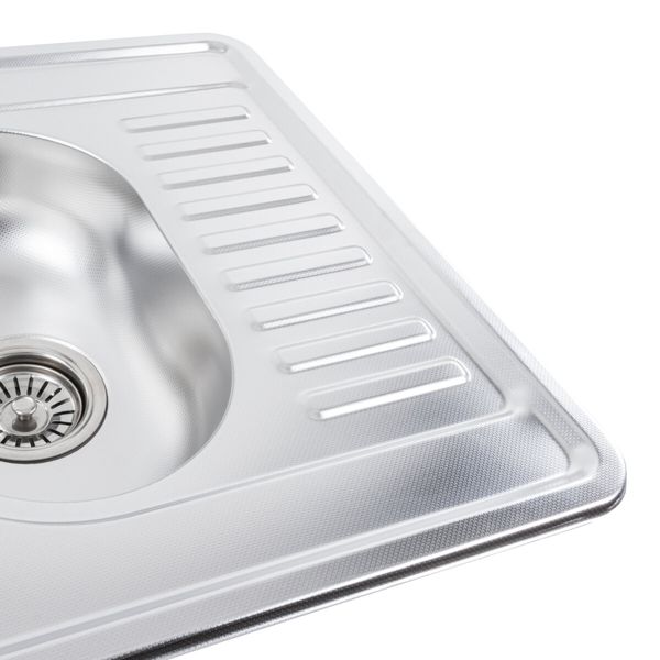 Кухонна мийка з нержавіючої сталі Platinum ДЕКОР 7850D (0,8/180 мм) 11736 фото
