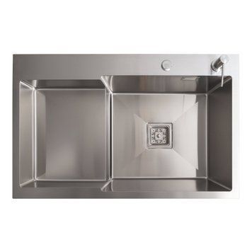 Кухонна мийка 78*50С R нержавійка Platinum Handmade (поглиблена полиця, 3.0/1.0 мм) 42178 фото
