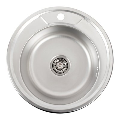 Кухонна мийка з нержавіючої сталі Platinum ДЕКОР 490 (0,6/170 мм) 11540 фото