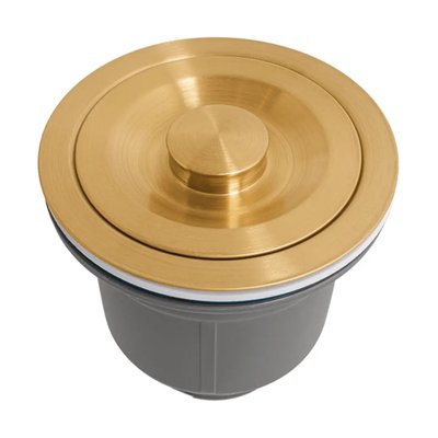 Золотий сифон для мийки на кухню з нержавійки з переливом 173 фото