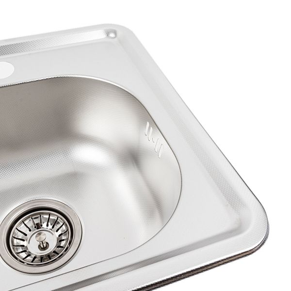 Кухонна мийка з нержавіючої сталі Platinum ДЕКОР 3838 (0,6/160 мм) 11739 фото