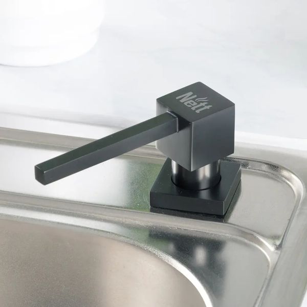 Дозатор для кухонної мийки чорний врізний Nett DTB-300 113 фото