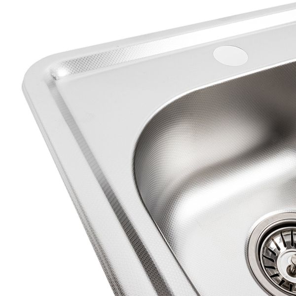 Кухонна мийка з нержавіючої сталі Platinum ДЕКОР 3838 (0,6/160 мм) 11739 фото