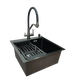 Комплект кухонной мойки Kraft HM 50х50 NANO BLACK (DECOR) PVD (3.0/1.0 мм) S4825 фото 2