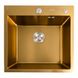 Кухонна мийка Platinum Handmade PVD золото 50*50/220 3,0/1,5 мм корзина та дозатор в комплекті 2744 фото 1