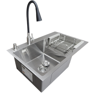 Комплект кухонної мийки Kroner Handmade HS R 780х480 (3.0/1.0 мм) S4826 фото