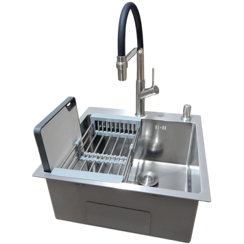 Комплект кухонної мийки Kraft KRF 5050 decor (3.0/1.0 мм) S3500 фото