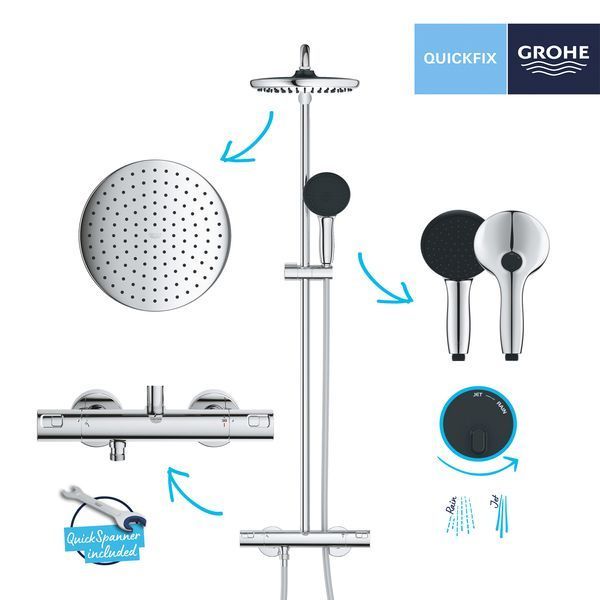 Душевая система термостатическая Grohe QuickFix Vitalio Comfort System 250 26677001 CV033239 фото