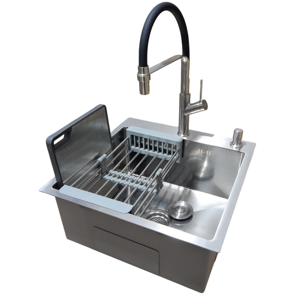 Комплект кухонної мийки Kraft KRF 5050 decor (3.0/1.0 мм) S3500 фото