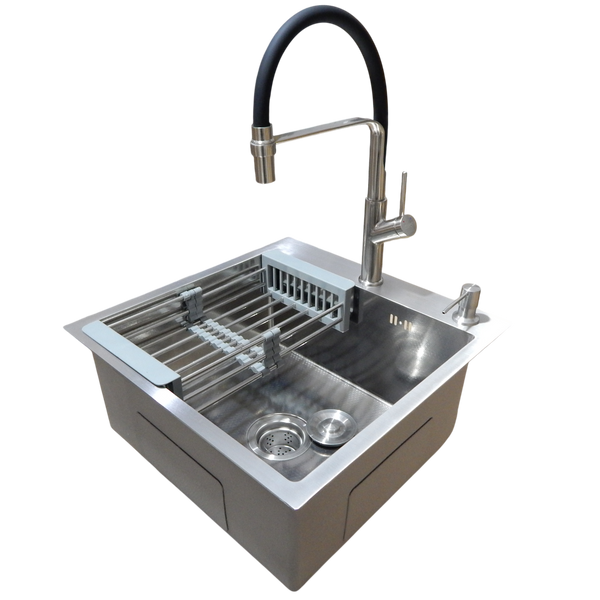 Комплект кухонної мийки Kraft KRF 5050 decor (3.0/1.0 мм) S3500 фото
